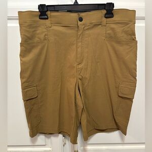 Orvis Cargo Hiking Outdoor Nylon Stretch Casual Tan Brown Shorts Men’s Size 36